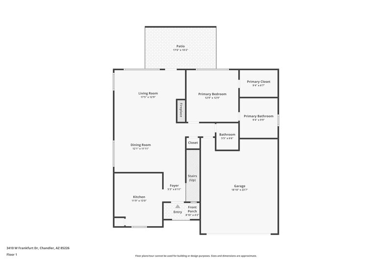 2,320/Mo, 3410 W Frankfurt Dr Chandler, AZ 85226 Floor Plan View