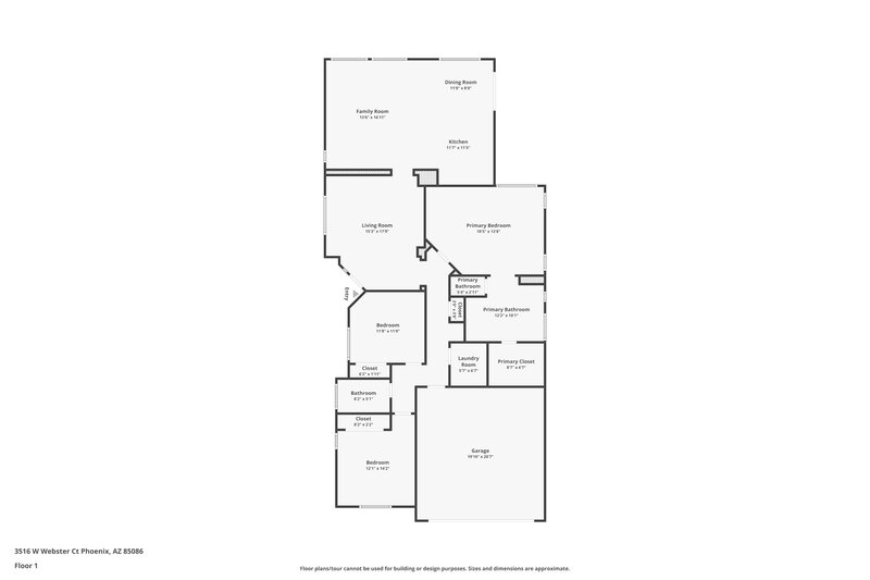 2,035/Mo, 3516 W Webster Ct Anthem, AZ 85086 Floorplan View