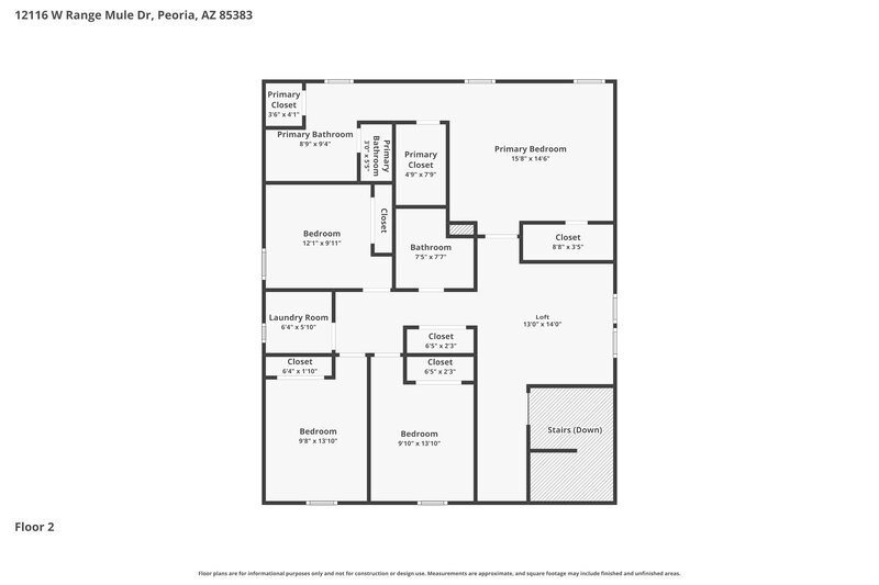 2,450/Mo, 12116 W Range Mule Dr Peoria, AZ 85383 Floor Plan View 2