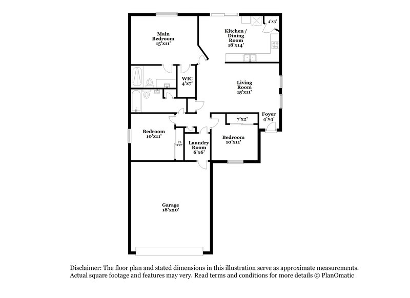 1,990/Mo, 12418 W Dreyfus Dr El Mirage, AZ 85335 Floor Plan View