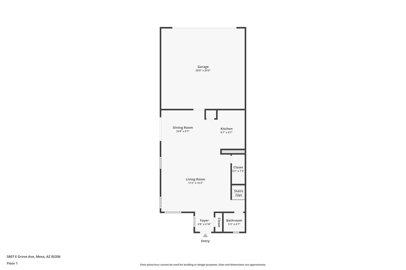 2,140/Mo, 5807 E Grove Ave Mesa, AZ 85206 Floor Plan View