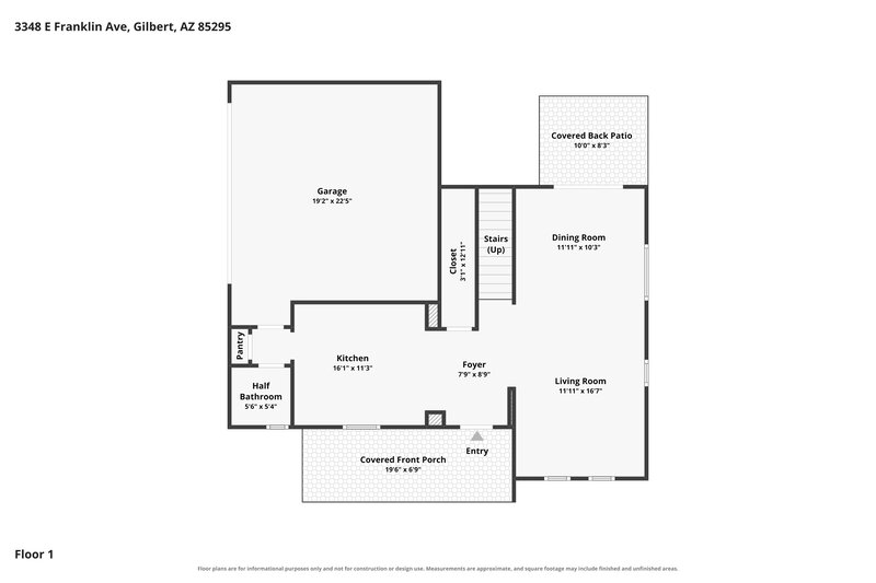 2,335/Mo, 3348 E Franklin Ave Gilbert, AZ 85295 Floor Plan View