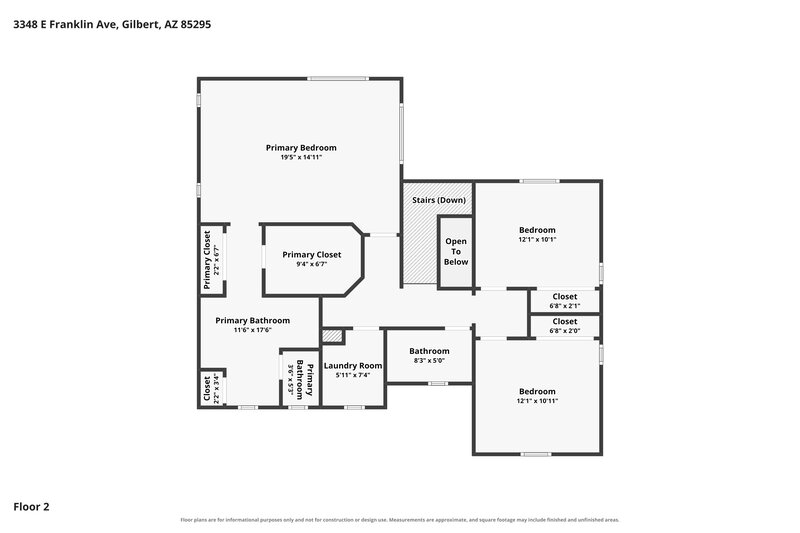 2,335/Mo, 3348 E Franklin Ave Gilbert, AZ 85295 Floor Plan View 2