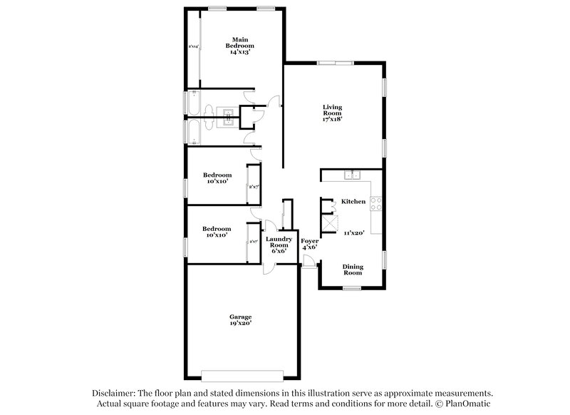 1,990/Mo, 22614 W Papago St Buckeye, AZ 85326 Floor Plan View