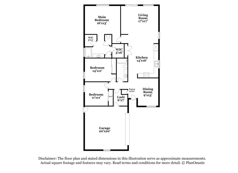 2,300/Mo, 17382 W Woodlands Ave Goodyear, AZ 85338 Floorplan View