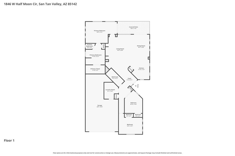 2,355/Mo, 1846 W Half Moon Cir San Tan Valley, AZ 85142 Floor Plan View