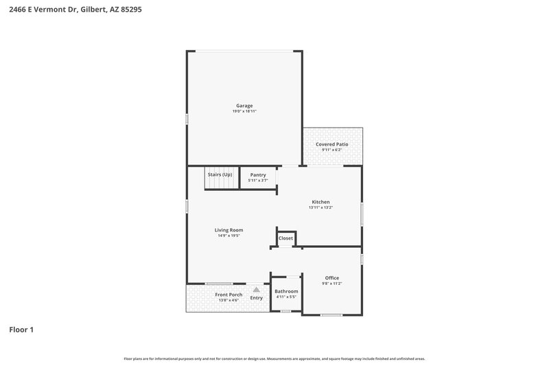 2,255/Mo, 2466 E Vermont Dr Gilbert, AZ 85295 Floor Plan View