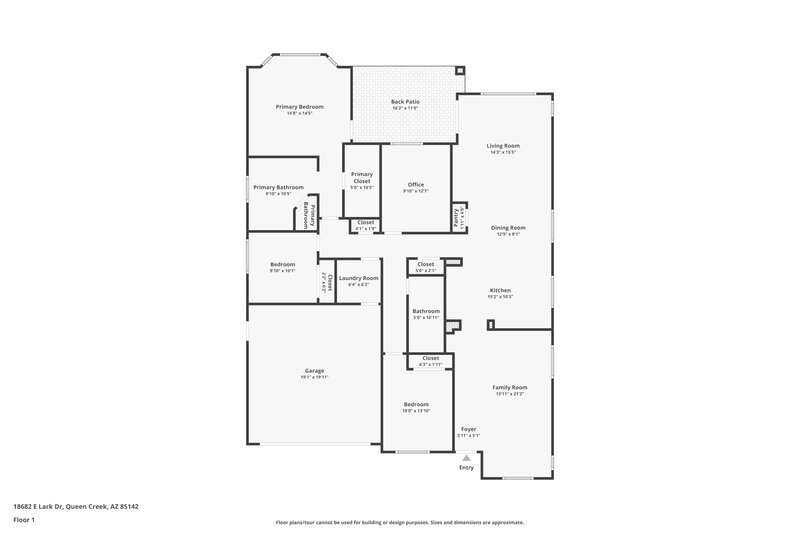 2,630/Mo, 18682 E Lark Dr Queen Creek, AZ 85142 Floor Plan View