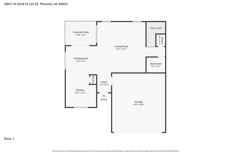2,645/Mo, 18611 N 22nd St Unit 55 Phoenix, AZ 85024 Floor Plan View