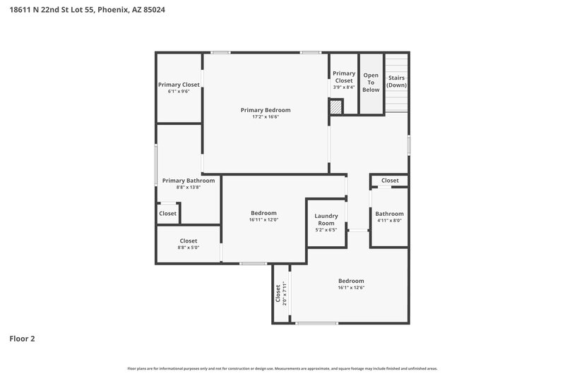 2,645/Mo, 18611 N 22nd St Unit 55 Phoenix, AZ 85024 Floor Plan View 2