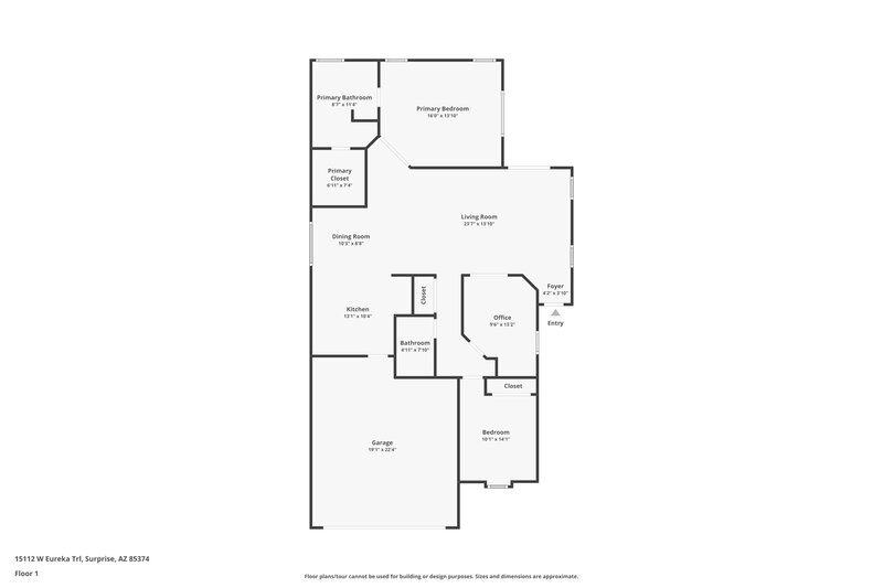 1,700/Mo, 15112 W Eureka Trl Surprise, AZ 85374 Floor Plan View