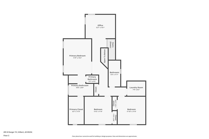 2,290/Mo, 495 N Ranger Trl Gilbert, AZ 85234 Floor Plan View 2