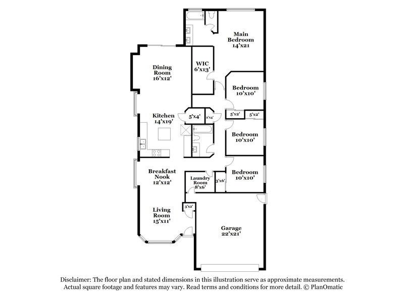 2,130/Mo, 6910 S 50th Gln Laveen, AZ 85339 Floor Plan View