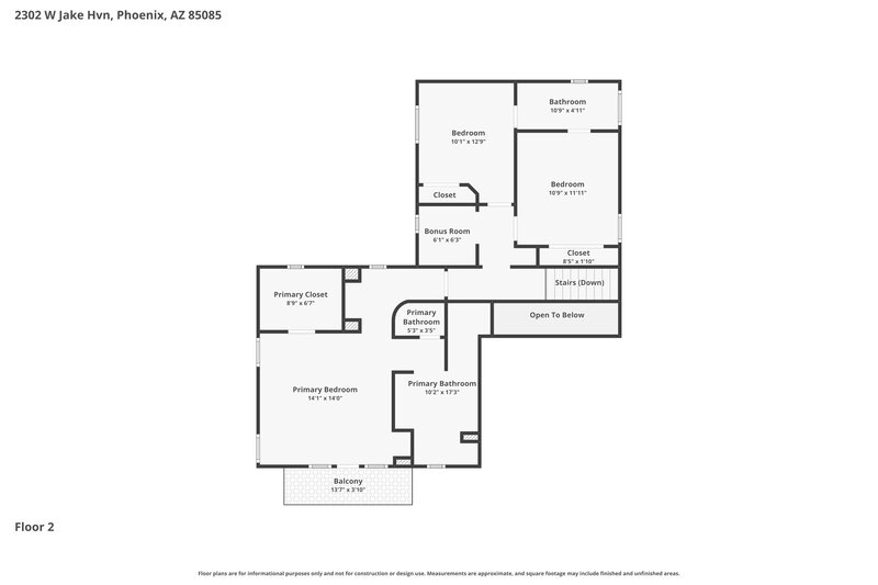 2,390/Mo, 2302 W Jake Hvn Phoenix, AZ 85085 Floor Plan View 2