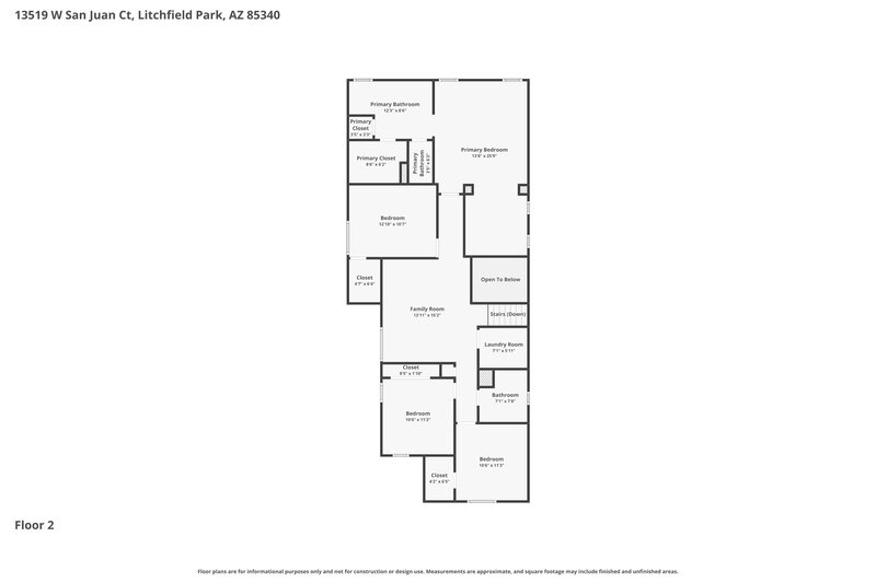 2,445/Mo, 13519 W San Juan Ct Litchfield Park, AZ 85340 Floor Plan View 2
