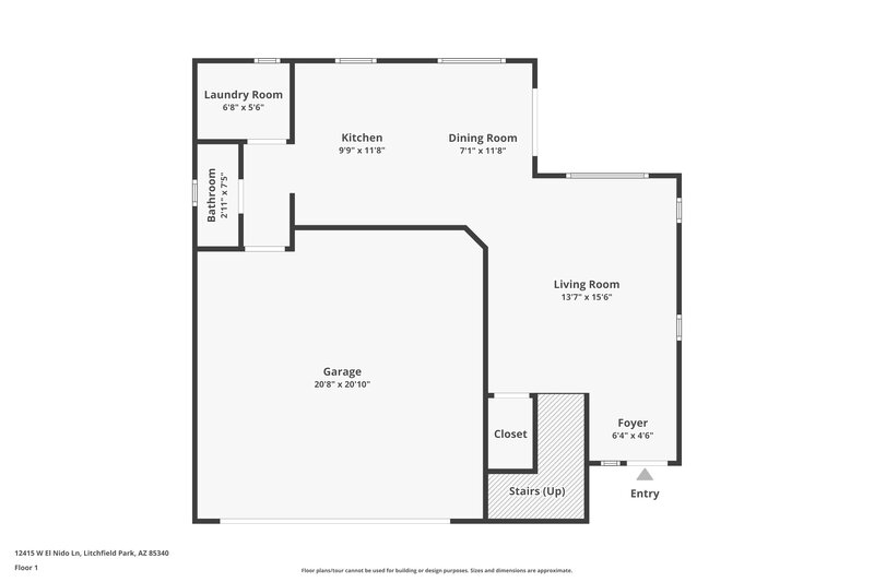 1,910/Mo, 12415 W El Nido Ln Litchfield Park, AZ 85340 Floor Plan View