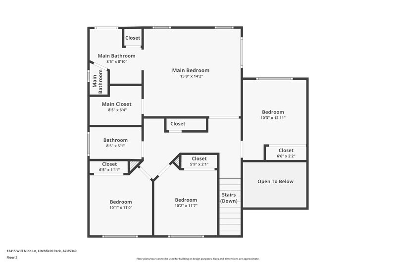 1,910/Mo, 12415 W El Nido Ln Litchfield Park, AZ 85340 Floor Plan View 2
