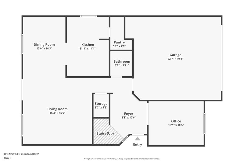 2,280/Mo, 6815 N 129th Dr Glendale, AZ 85307 Floor Plan View