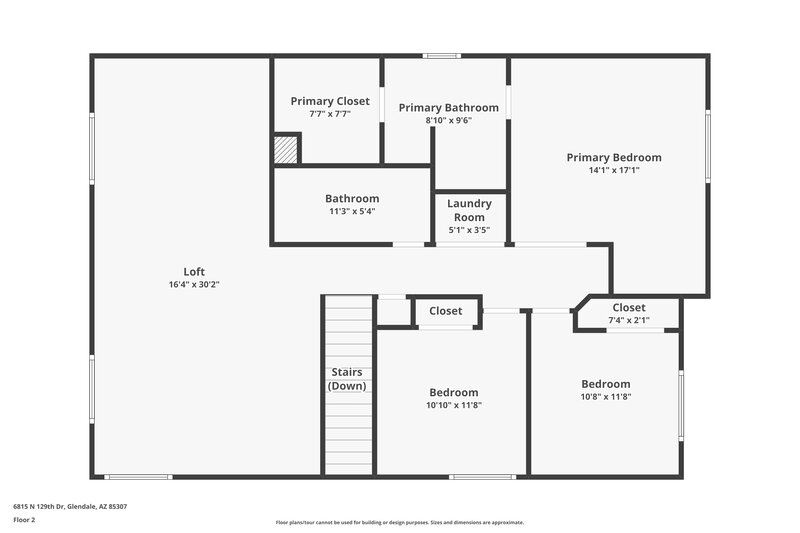 2,280/Mo, 6815 N 129th Dr Glendale, AZ 85307 Floor Plan View 2