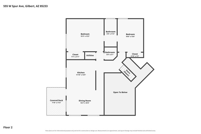 2,595/Mo, 555 W Spur Ave Gilbert, AZ 85233 Floor Plan View 2