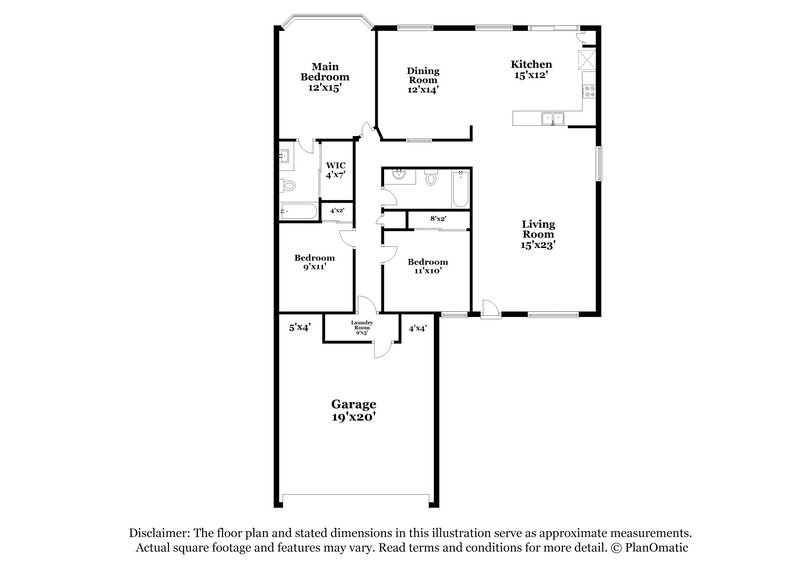 1,915/Mo, 14441 W Marcus Dr Surprise, AZ 85374 Floor Plan View