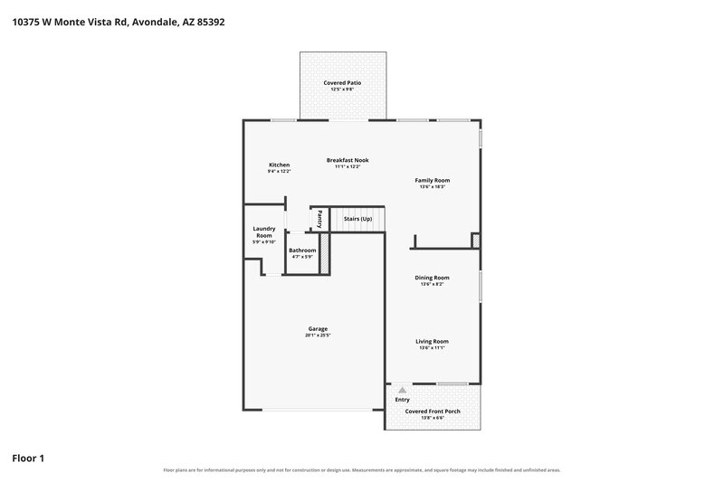 2,640/Mo, 10375 W Monte Vista Rd Avondale, AZ 85392 Floor Plan View