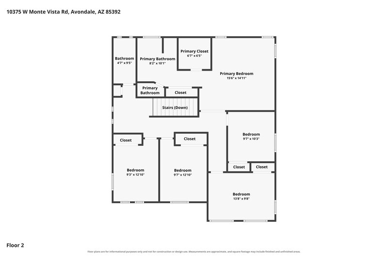 2,640/Mo, 10375 W Monte Vista Rd Avondale, AZ 85392 Floor Plan View 2