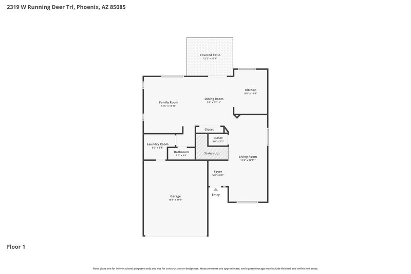 2,395/Mo, 2319 W Running Deer Trl Phoenix, AZ 85085 Floor Plan View
