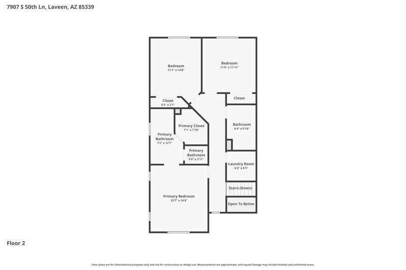 2,370/Mo, 7907 S 50th Ln Laveen, AZ 85339 Floor Plan View 2