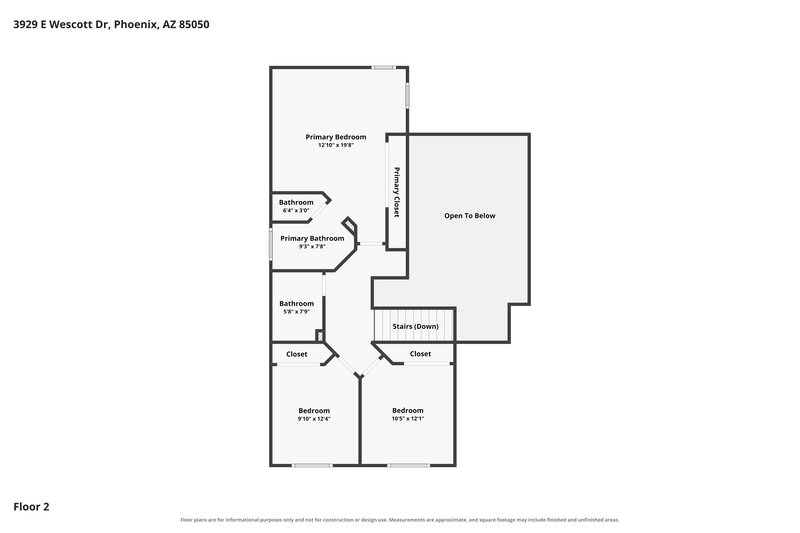 2,480/Mo, 3929 E Wescott Dr Phoenix, AZ 85050 Floor Plan View 2