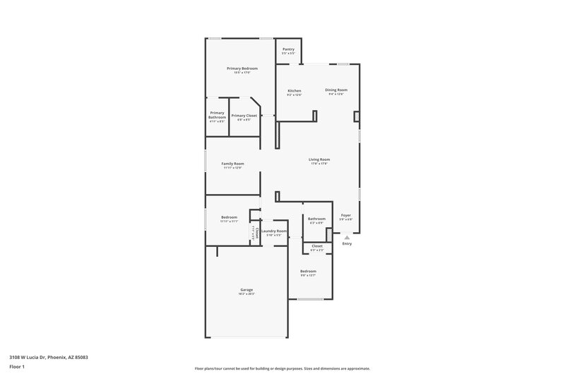 2,240/Mo, 3108 W Lucia Dr Phoenix, AZ 85083 Floor Plan View
