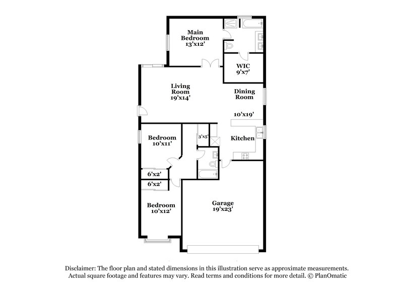 1,990/Mo, 15345 W Lea Ln Surprise, AZ 85374 Floor Plan View