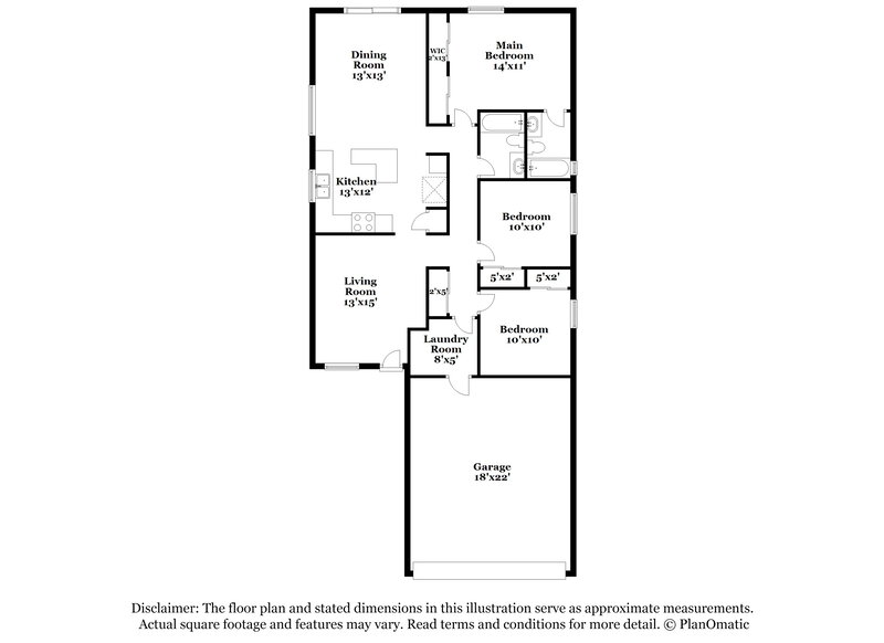 1,775/Mo, 11 S 219th Dr Buckeye, AZ 85326 Floor Plan View