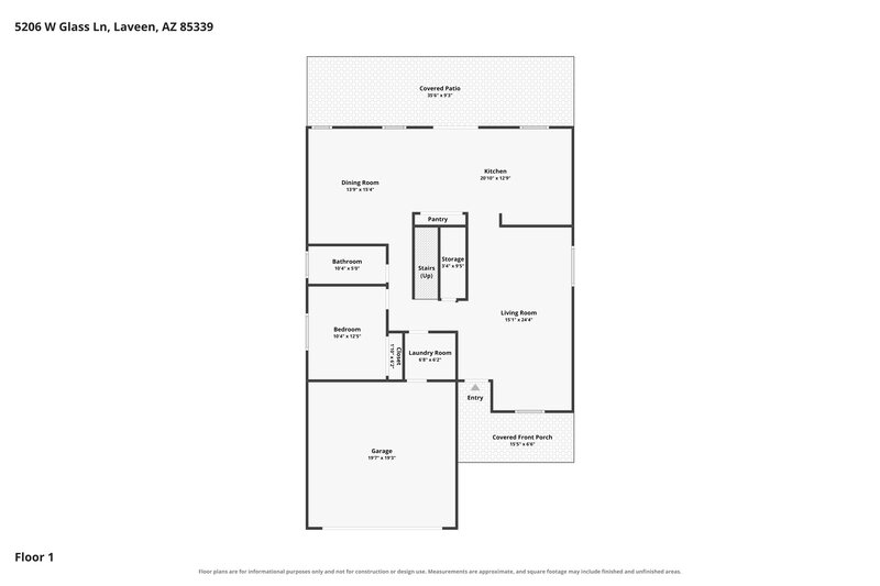 2,365/Mo, 5206 W Glass Ln Laveen, AZ 85339 Floor Plan View