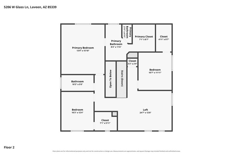 2,365/Mo, 5206 W Glass Ln Laveen, AZ 85339 Floor Plan View 2