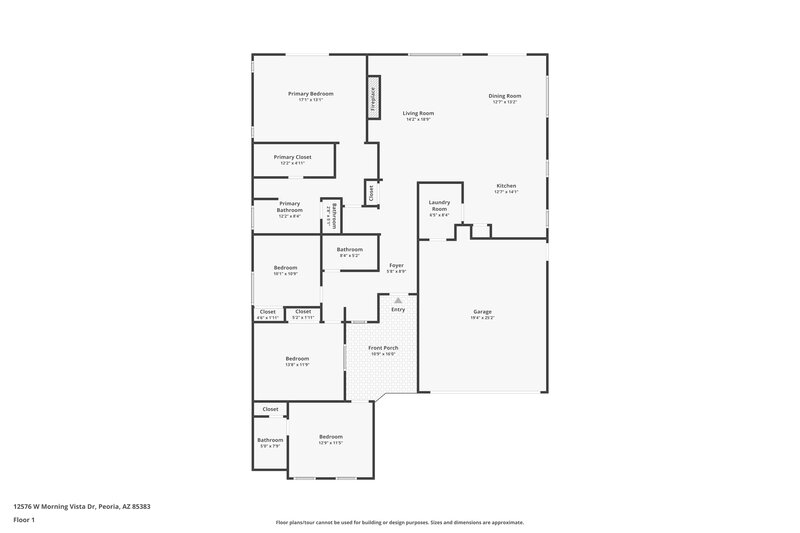 2,840/Mo, 12576 W Morning Vista Dr Peoria, AZ 85383 Floorplan View