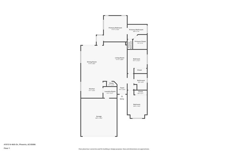 2,045/Mo, 41915 N 46th Dr Phoenix, AZ 85086 Floor Plan View