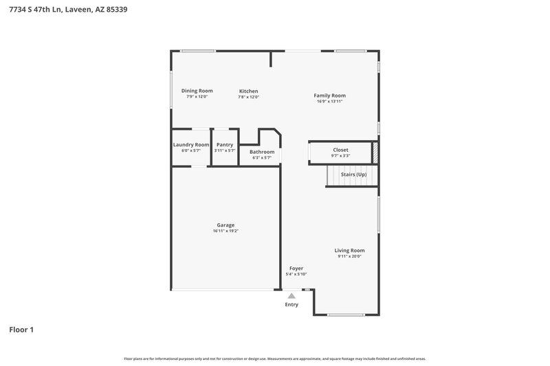 2,285/Mo, 7734 S 47th Ln Laveen, AZ 85339 Floor Plan View