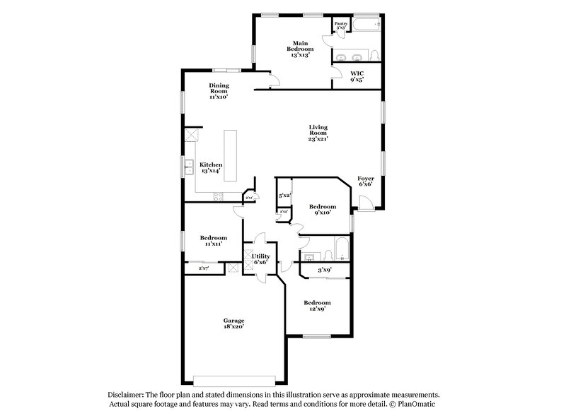 1,760/Mo, 14816 N El Frio St El Mirage, AZ 85335 Floor Plan View