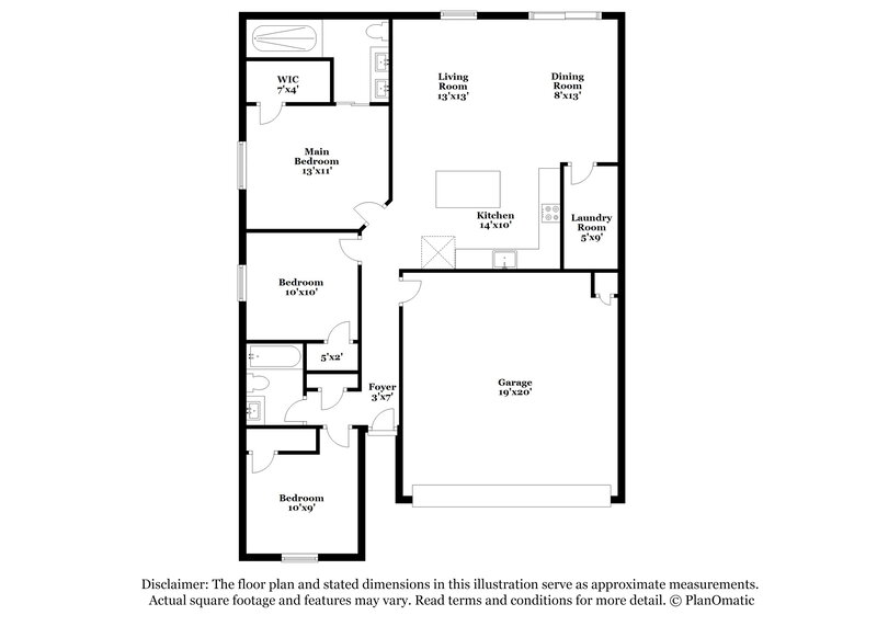 2,820/Mo, 5919 S 12th Ln Phoenix, AZ 85041 Floor Plan View