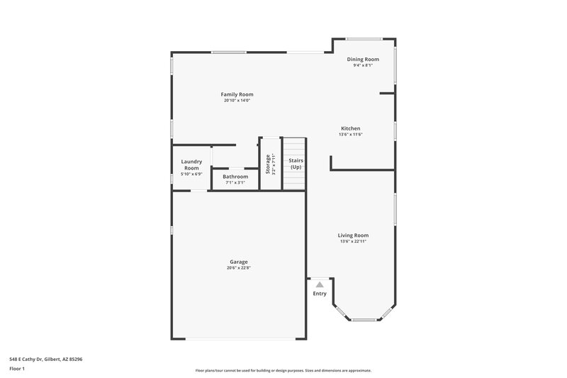 2,580/Mo, 548 E Cathy Dr Gilbert, AZ 85296 Floor Plan View