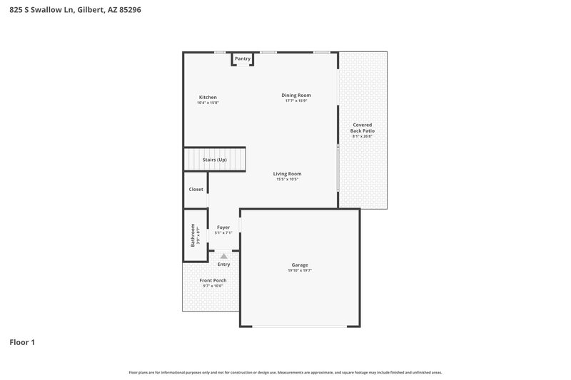 2,455/Mo, 825 S Swallow Ln Gilbert, AZ 85296 Floor Plan View