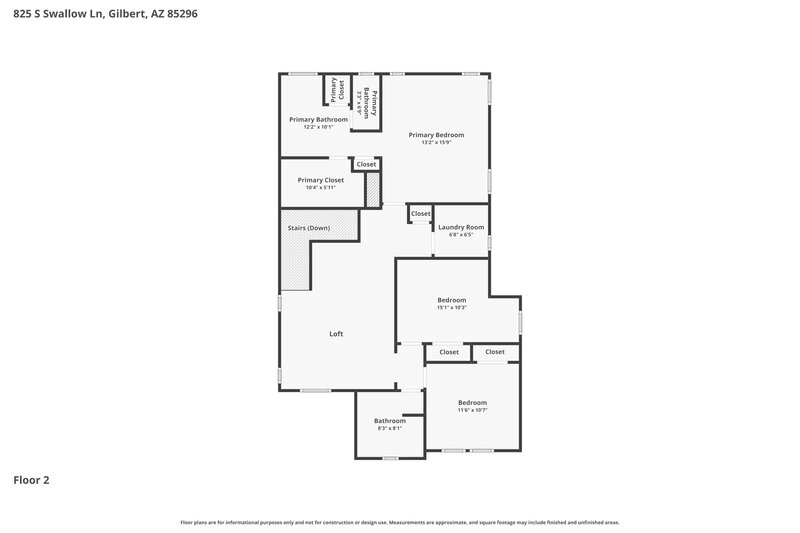 2,455/Mo, 825 S Swallow Ln Gilbert, AZ 85296 Floor Plan View 2