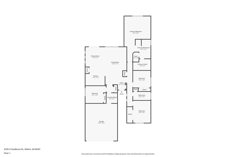 2,440/Mo, 4729 E Cloudburst Dr Gilbert, AZ 85297 Floorplan View