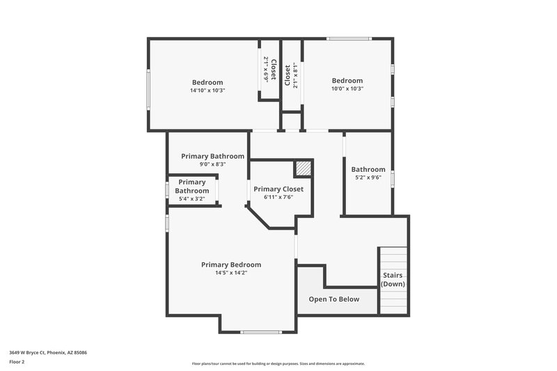 1,830/Mo, 3649 W Bryce Ct Anthem, AZ 85086 Floorplan View 2