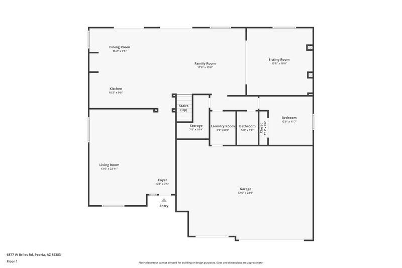 3,040/Mo, 6877 W Briles Rd Peoria, AZ 85383 Floor Plan View