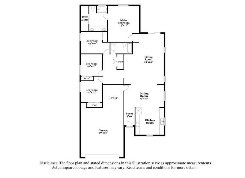 1,850/Mo, 23823 W Grove St Buckeye, AZ 85326 Floor Plan View