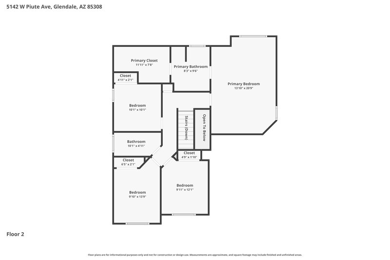 2,480/Mo, 5142 W Piute Ave Glendale, AZ 85308 Floor Plan View 2