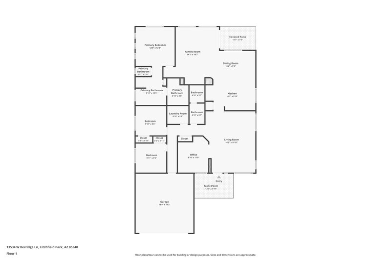 1,935/Mo, 13538 W Berridge Ln Litchfield Park, AZ 85340 Floor Plan View