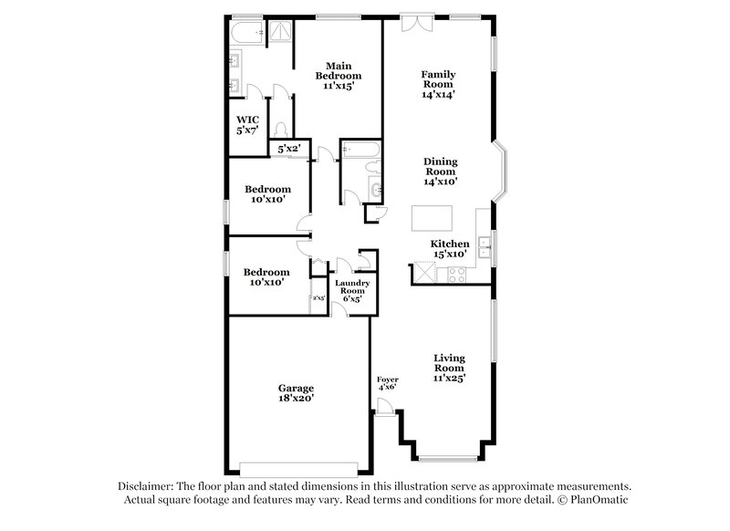 1,860/Mo, 13354 W Saguaro Ln Surprise, AZ 85374 Floor Plan View